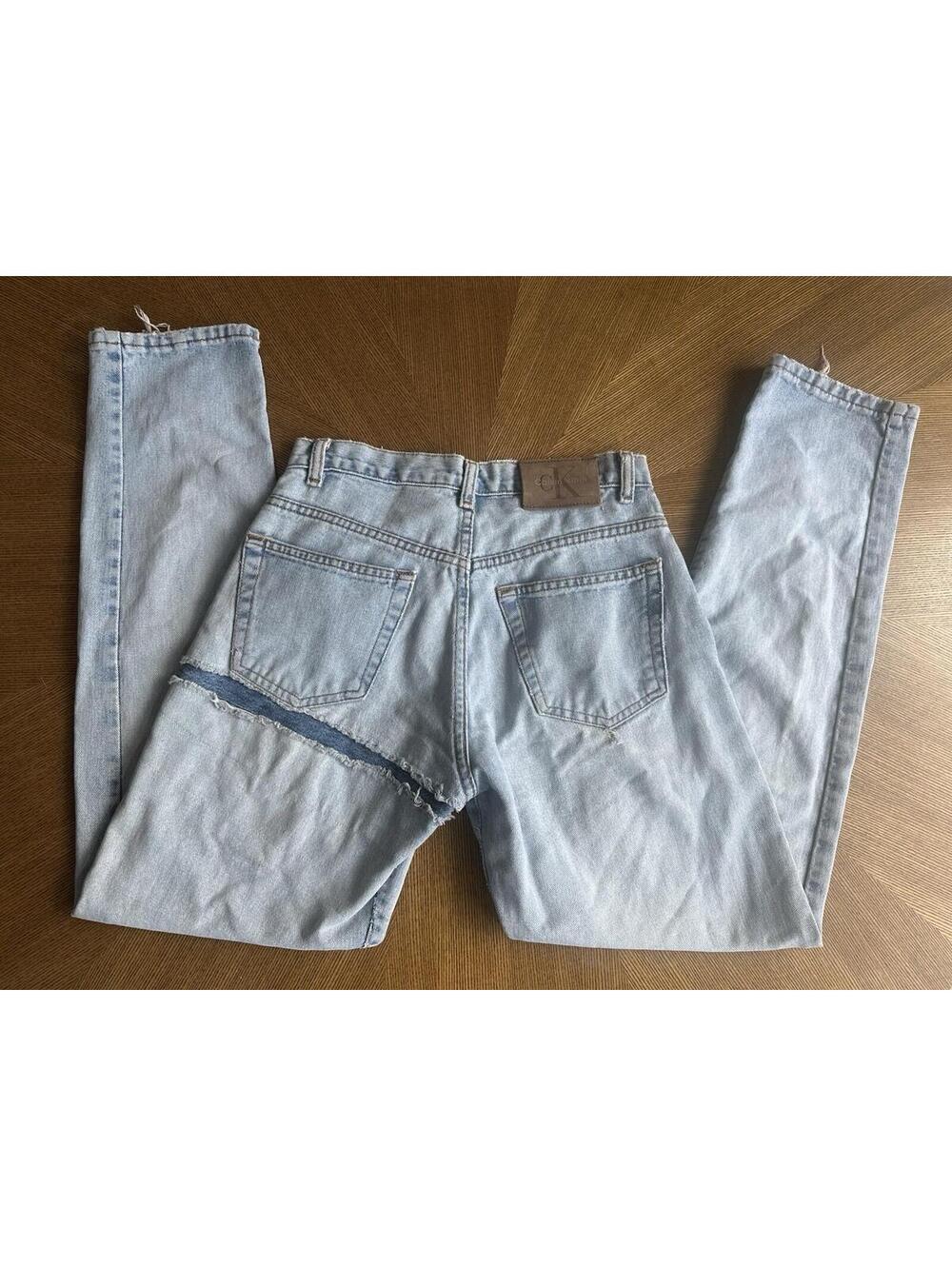 Vintage 90s Y2K Calvin Klein Womens Blue Enzyme Wash Easy Fit Mom Jeans Upcycled